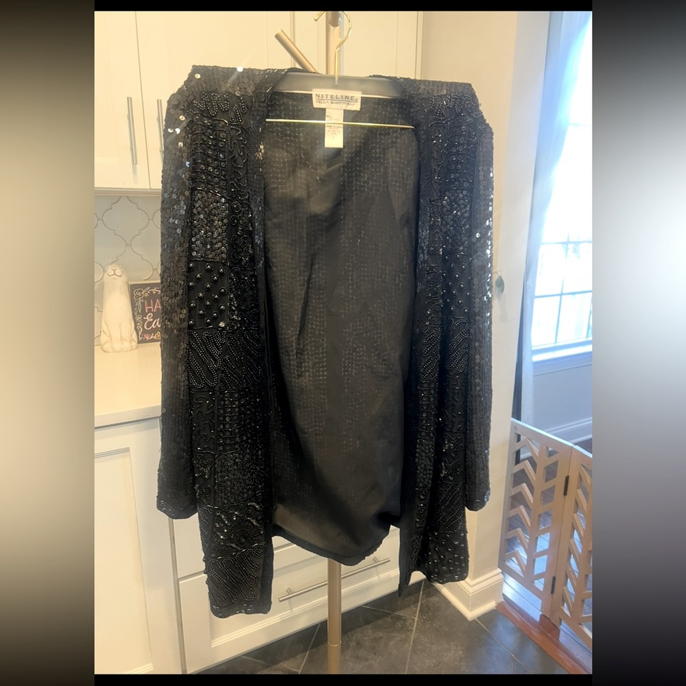 Niteline Della Roufogali  Black Sequined Blazer Evening Wear